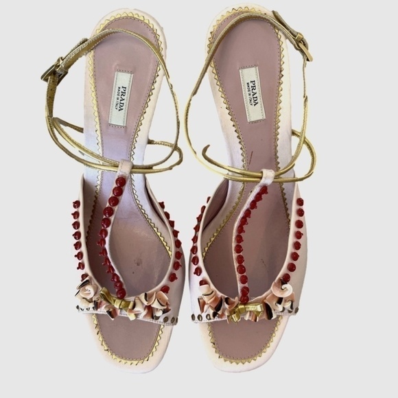 PRADA SANDALS PINK SZ 38 1/2 - Picture 1 of 7